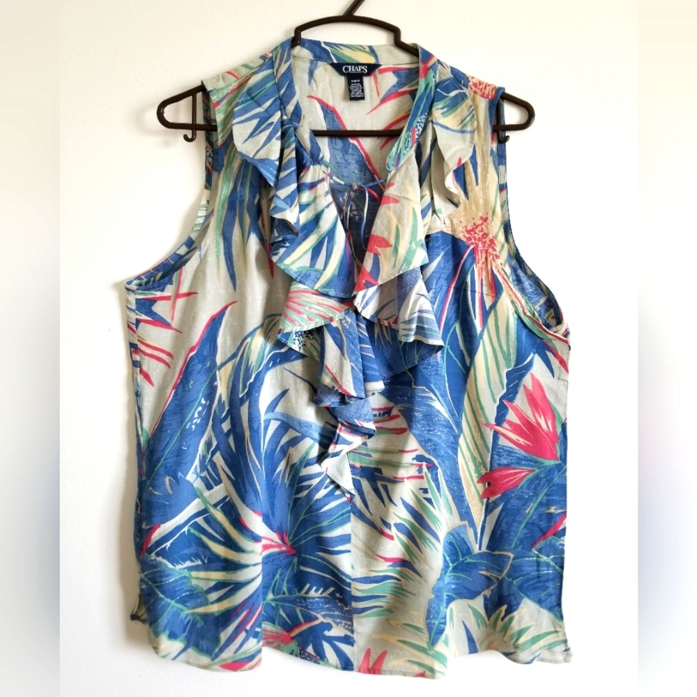 Women's Chaps sleeveless Tropical shirt size M